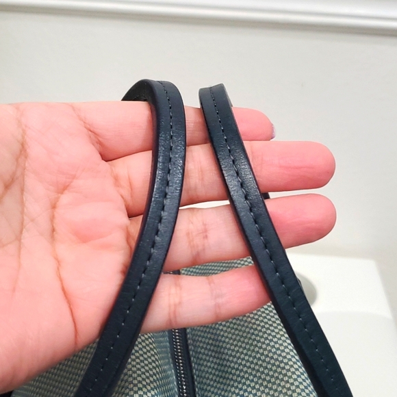 Bally small checkered bag Hand Bag Blue and White Canvas/Leather💙🤍 - Picture 10 of 17